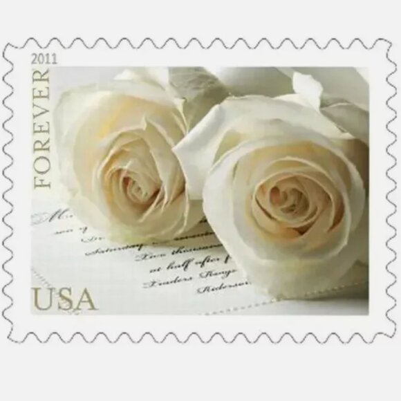 USPS Forever Stamps WEDDING WHITE ROSES 50 Sheet of 1000 stamps 2011 - Picture 4 of 5